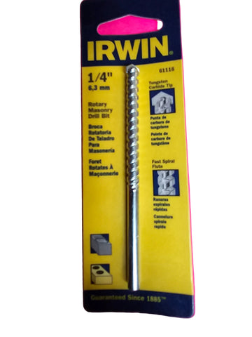 61116 1/4" IRWIN ROTARY MASONARY DRILL BIT