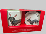 WNOC3943-XG MUG & TRAY COASTER SET DACHSUNDS WRENDALE DESIGNS