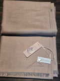 WSCF002 "THE WOOLY JUMPER" SCARVES COLOUR TAUPE REVERSE SIDE COLOUR GRAY WRENDALE DESIGNS