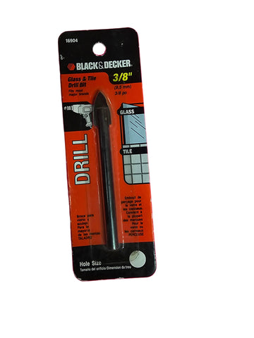 16904 BLACK AND DECKER GLASS/TILE DRILL BIT 3/8"