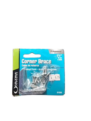 61050 Cultra Hardware 4 pack 1-1/2 Corner Brace