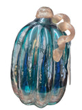 845653 GLITZHOME HAND BLOWN GLASS PUMPKIN 9" X 5"