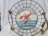 841969 GLITZHOME "FRESHEST SEAFOOD LOBSTER HOUSE" WIRE BASKET