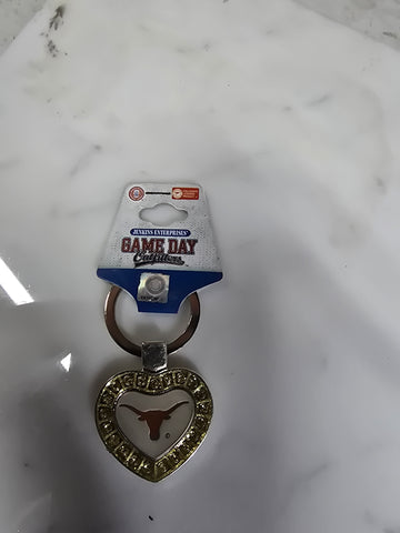 GAME DAY OUTFITTERS LONGHORNS HEART KEYRING