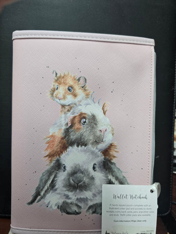 NBW004 "PIGGY IN THE MIDDLE" NOTEBOOK WALLET WRENDALE DESIGNS