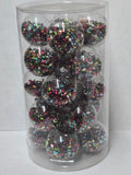 004-1 HAND BLOWN MINI-CHRISTMAS ORNAMENT 20 PACK 1 1/4" CONFETI