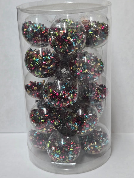 004-1 HAND BLOWN MINI-CHRISTMAS ORNAMENT 20 PACK 1 1/4
