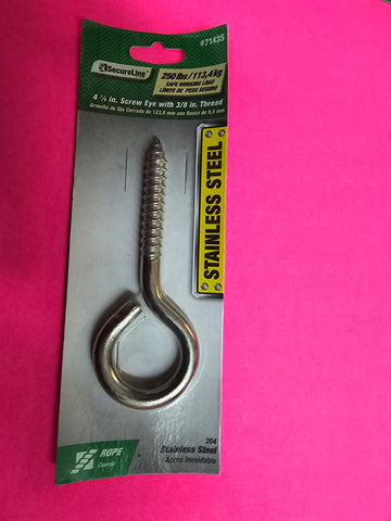 7143S Secure Line 4-7/8" Screw Eye with 3/8" Thread
