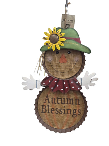 843604A GLITZHOME "AUTUMN BLESSINGS" HANGING SIGN