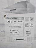 VISSANI 30" WALL MOUNT RANGE HOOD STAINLESS STEEL LED