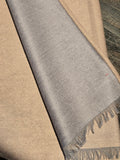 WSCF002 "THE WOOLY JUMPER" SCARVES COLOUR TAUPE REVERSE SIDE COLOUR GRAY WRENDALE DESIGNS