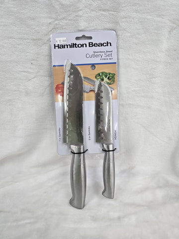 HDA604 HAMILTON BEACH SANTOKU KNIFE 2PC SET SS