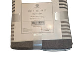 BD-1009 MOTINI SOFT BLANKET BLACK-GREY- WHITE STRIPE