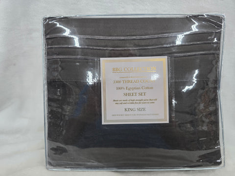 BLACK BBG 3300 COLLECTION KING 4PC SHEET SET