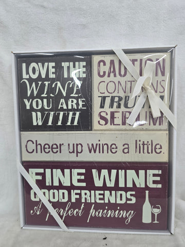 008478 GLITZHOME 4 PC WOODEN SIGNS DECOR PACK