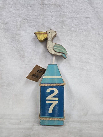 841945 GLITZHOME TABLETOP "PELICAN ON BUOY"