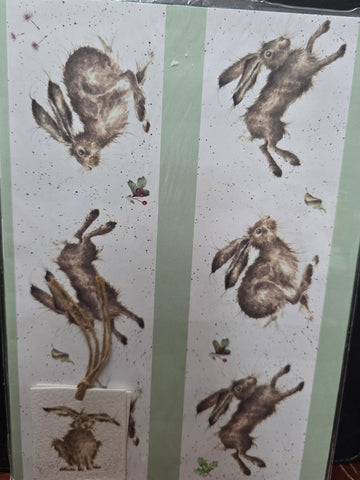 AGW007 "THE LEAPING HARE" LUXURY GIFT WRAP WRENDALE DESIGNS