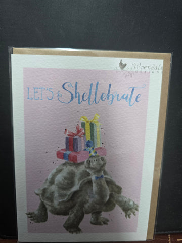 APA013 "LETS SHELLEBRATE" PARTY ANIMALS HAPPY BIRTHDAY CARD WRENDALE DESIGNS