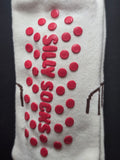 B49J1228 SILLY SOCKS "SNOWMAN" THICK SOCKS RUBBER DOTS ON BOTTOM SIZE 5.5-11.5