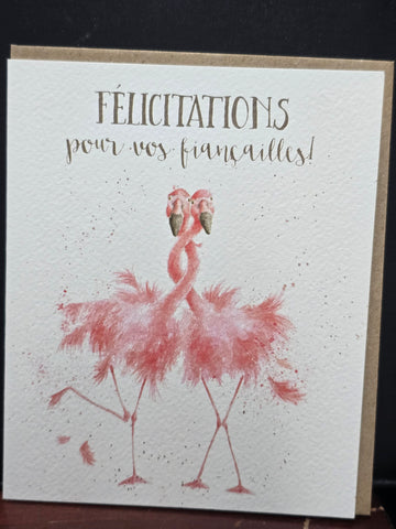 FOC028 WRENDALE DESIGNS FELICITATIONS "POUR VOS FIANCAILLES" FRENCH GREETING