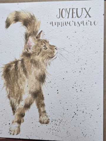 FOC008 WRENDALE DESIGNS JOYEUX ANNIVERSAIRE "CHAT-LEUREUX ANNIVERSAIRE"