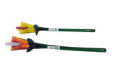 858691 GLITZHOME 2 PC SET HAND BLOWN GLASS LILY PICK RED/YELLOW