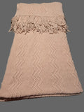 BOURINA KNITTED FRINGE THROW BLANKET SALMON