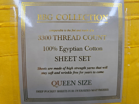 YELLOW BBG 3300 COLLECTION QUEEN 4PC SHEET SET