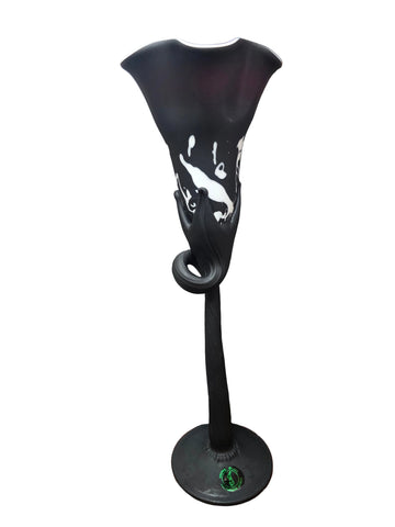 CH614BKW-3 CANDLE HOLDER BAIJAN GLASS
