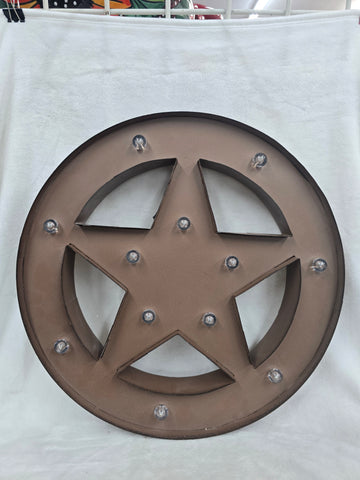 845981 GLITZHOME WESTERN STAR METAL LED SIGN 16" DIA.