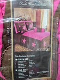 WESTERN STAR SUEDE HOT PINK COMFORTER SET KING