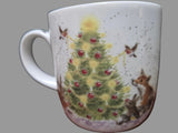 WNQP3943-XG MUG COASTER "CHRISTMAS TREE" SET WRENDALE DESIGNS