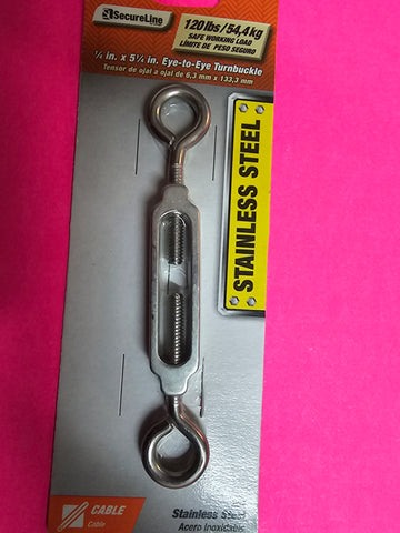 7101S Secure Line 1/4" x 5 1/4" Eye to Eye Turnbuckle