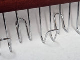 J84V AMBER HOME WOODEN CHERRY BELT PURSE SCARF HANGER CHROME 12 HOOKS 16" X 3.5" CHROME HOOKS
