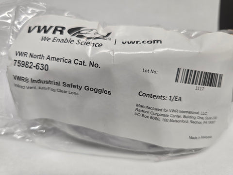 75982-630 VWR Industrial Safety Goggles