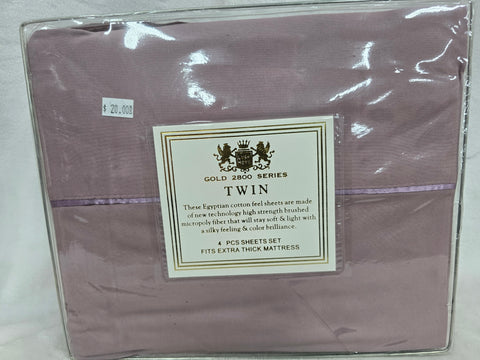 MAUVE CHARM LUSH HOME COLLECTION TWIN 4PC SHEET SET