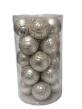 140-4 HAND BLOWN MINI-CHRISTMAS ORNAMENT 20 PACK 1 1/4" DIA. SILVER