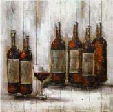 10-0032 HDC WOOD & IRON "WINE BOTTLES ON WOOD"