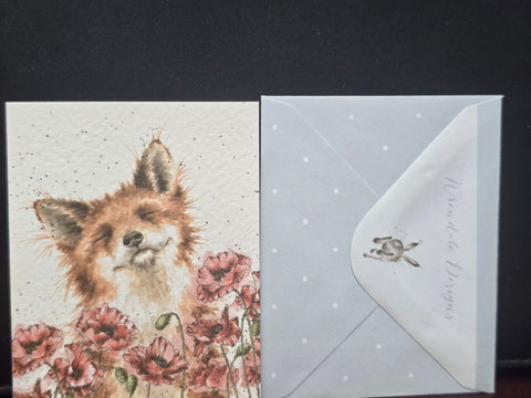 GE059-6 WRENDALE DESIGNS "POPPY FIELD" JUST FOR YOU GIFT CARD