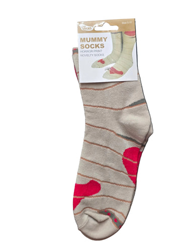 B10J1228 SILLY SOCKS "MUMMY FEET" SIZE 5-11.5