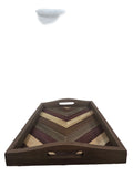 YEYZ NIKKY HOME WOODEN TRAY MULTI STAIN PATTERN