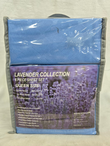 OCEAN BLUE LAVENDER COLLECTION QUEEN 6PC SHEET SET