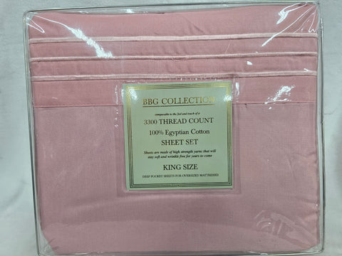 PINK BBG 3300 COLLECTION KING 4PC SHEET SET