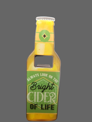 BO1310 BOXER MAGNETIC BOTTLE OPNER "ALWAYS LOOK ON THE BRIGHT CIDER OF LIFE"
