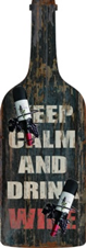 05-0108 HDC WOOD & IRON KEEP CALM DRINK WINE