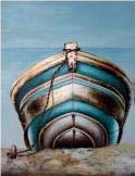 09646 HDC 3D CANVAS BOAT ON SHORE 35"X48"