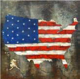 10-0028 HDC WELDED METAL AMERICAN FLAG