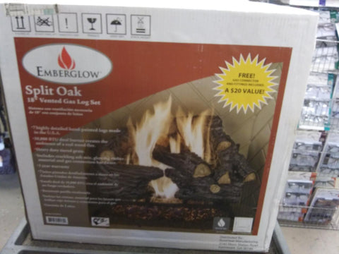 EmberGlow - 18" Split Oak Vented Gas Log Set