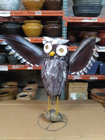 Owl w/Stand-Metal Decor