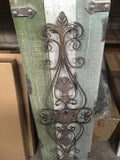 09795 HDC WOOD & IRON 3 PLANK SCROLL WEATHERED GREEN